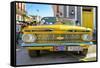Cuba Fuerte Collection - Yellow Cuban Taxi-Philippe Hugonnard-Framed Stretched Canvas