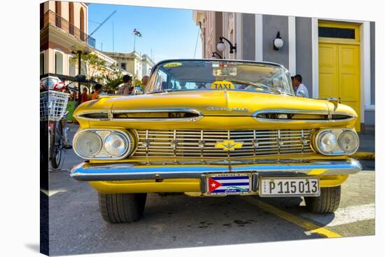 Cuba Fuerte Collection - Yellow Cuban Taxi-Philippe Hugonnard-Stretched Canvas