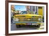 Cuba Fuerte Collection - Yellow Cuban Taxi-Philippe Hugonnard-Framed Photographic Print