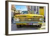 Cuba Fuerte Collection - Yellow Cuban Taxi-Philippe Hugonnard-Framed Photographic Print