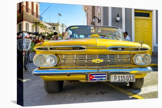 Cuba Fuerte Collection - Yellow Cuban Taxi-Philippe Hugonnard-Stretched Canvas