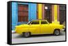 Cuba Fuerte Collection - Yellow Taxi of Havana-Philippe Hugonnard-Framed Stretched Canvas