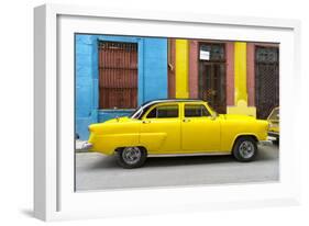 Cuba Fuerte Collection - Yellow Taxi of Havana-Philippe Hugonnard-Framed Photographic Print