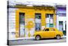 Cuba Fuerte Collection - Yellow Vintage American Car in Havana-Philippe Hugonnard-Stretched Canvas