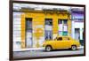 Cuba Fuerte Collection - Yellow Vintage American Car in Havana-Philippe Hugonnard-Framed Photographic Print