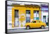 Cuba Fuerte Collection - Yellow Vintage American Car in Havana-Philippe Hugonnard-Framed Stretched Canvas