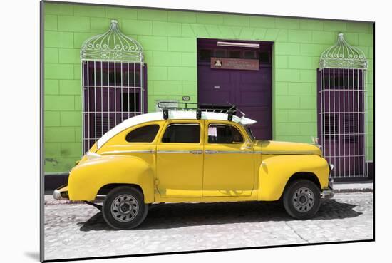 Cuba Fuerte Collection - Yellow Vintage Car-Philippe Hugonnard-Mounted Photographic Print