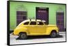 Cuba Fuerte Collection - Yellow Vintage Car-Philippe Hugonnard-Framed Stretched Canvas