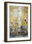 Cuba, Havana. Bicycle with Flowers Leaning Against a Decaying Wall-Brenda Tharp-Framed Photographic Print