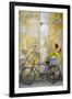 Cuba, Havana. Bicycle with Flowers Leaning Against a Decaying Wall-Brenda Tharp-Framed Photographic Print