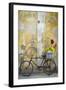 Cuba, Havana. Bicycle with Flowers Leaning Against a Decaying Wall-Brenda Tharp-Framed Photographic Print