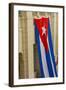 Cuba. Havana. Giant Cuban Flag Hanging in an Interior Courtyard-Inger Hogstrom-Framed Photographic Print