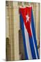 Cuba. Havana. Giant Cuban Flag Hanging in an Interior Courtyard-Inger Hogstrom-Mounted Photographic Print