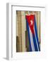 Cuba. Havana. Giant Cuban Flag Hanging in an Interior Courtyard-Inger Hogstrom-Framed Photographic Print