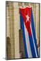 Cuba. Havana. Giant Cuban Flag Hanging in an Interior Courtyard-Inger Hogstrom-Mounted Photographic Print