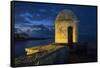 Cuba, Havana. Golden light illumines stone turret of old fort.-Jaynes Gallery-Framed Stretched Canvas