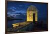 Cuba, Havana. Golden light illumines stone turret of old fort.-Jaynes Gallery-Framed Photographic Print