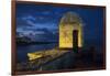 Cuba, Havana. Golden light illumines stone turret of old fort.-Jaynes Gallery-Framed Photographic Print