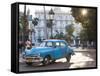 Cuba, Havana, Havana Vieja, Detail of 1950s-Era US Car-Walter Bibikow-Framed Stretched Canvas