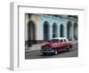 Cuba, Havana, Havana Vieja (UNESCO World Heritage Site), classic car in motion.-Merrill Images-Framed Photographic Print