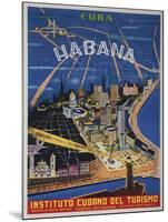 Cuba, Havana, Instituto Cubano Del Turismo, Travel Poster-null-Mounted Giclee Print