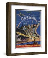 Cuba, Havana, Instituto Cubano Del Turismo, Travel Poster-null-Framed Giclee Print