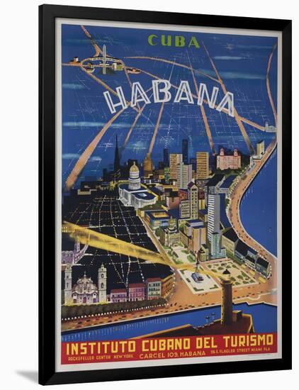 Cuba, Havana, Instituto Cubano Del Turismo, Travel Poster-null-Framed Giclee Print