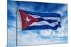 Cuba, Havana Vieja, Cuban flag waving in the breeze-Miva Stock-Mounted Photographic Print