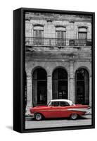 Cuba, La Habana Vieja (Old Havana), classic 1950's American Car-Alan Copson-Framed Stretched Canvas