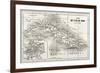 Cuba Old Map With Havana Insert Plan-marzolino-Framed Art Print