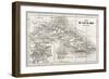 Cuba Old Map With Havana Insert Plan-marzolino-Framed Art Print