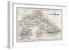 Cuba Old Map With Havana Insert Plan-marzolino-Framed Art Print