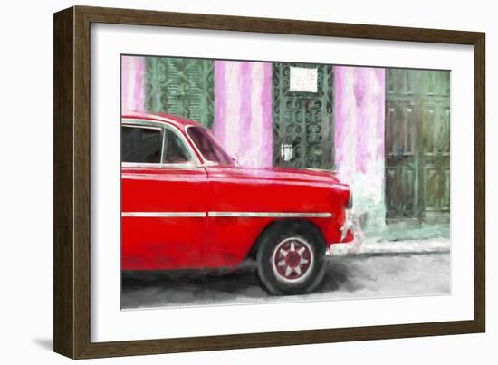 Cuba Painting - American Car-Philippe Hugonnard-Framed Art Print