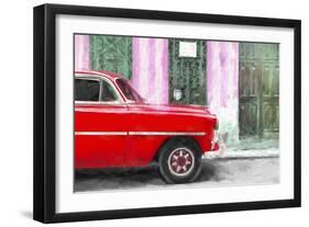 Cuba Painting - American Car-Philippe Hugonnard-Framed Art Print