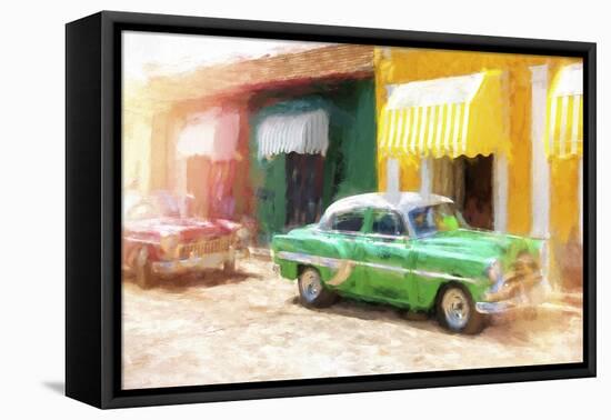 Cuba Painting - Back in Time-Philippe Hugonnard-Framed Stretched Canvas