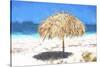 Cuba Painting - Beach Umbrella-Philippe Hugonnard-Stretched Canvas