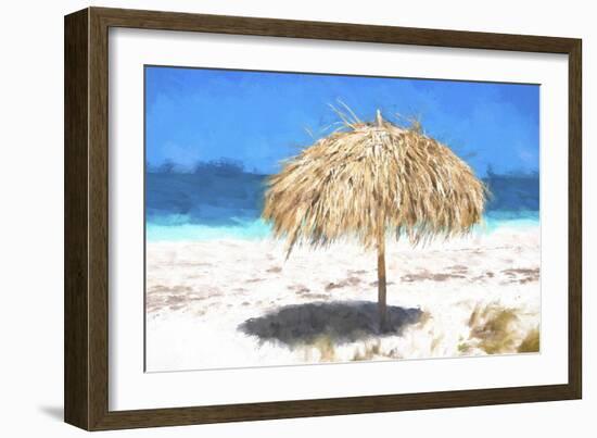 Cuba Painting - Beach Umbrella-Philippe Hugonnard-Framed Art Print