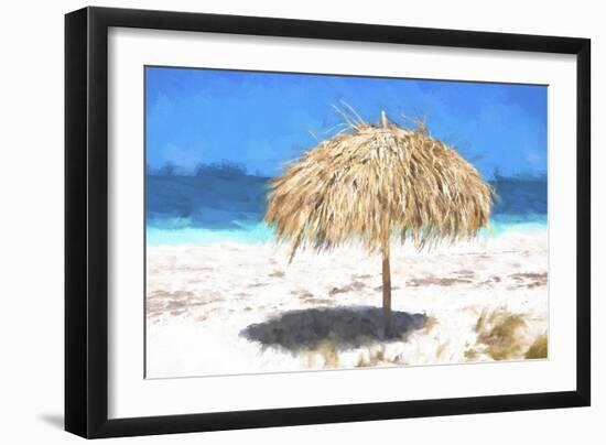 Cuba Painting - Beach Umbrella-Philippe Hugonnard-Framed Art Print