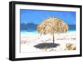 Cuba Painting - Beach Umbrella-Philippe Hugonnard-Framed Art Print