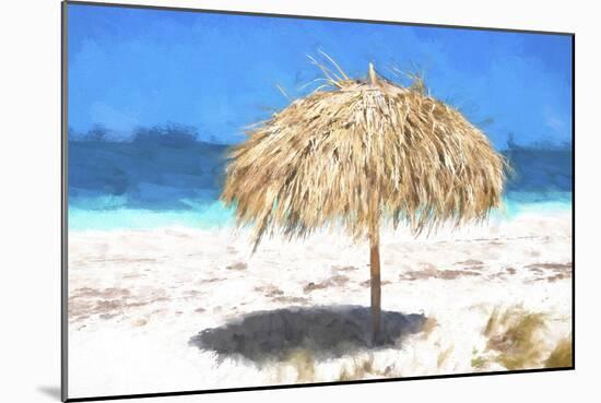 Cuba Painting - Beach Umbrella-Philippe Hugonnard-Mounted Art Print