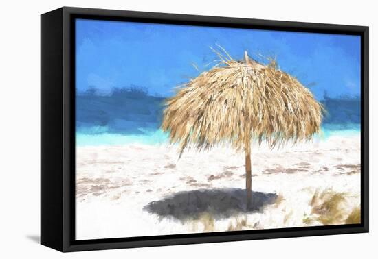 Cuba Painting - Beach Umbrella-Philippe Hugonnard-Framed Stretched Canvas