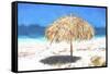 Cuba Painting - Beach Umbrella-Philippe Hugonnard-Framed Stretched Canvas