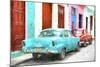 Cuba Painting - Blue and Red-Philippe Hugonnard-Mounted Art Print