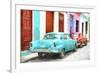 Cuba Painting - Blue and Red-Philippe Hugonnard-Framed Art Print