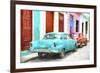 Cuba Painting - Blue and Red-Philippe Hugonnard-Framed Art Print