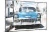 Cuba Painting - Blue Chevy-Philippe Hugonnard-Mounted Art Print