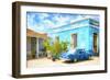 Cuba Painting - Blue Life-Philippe Hugonnard-Framed Art Print