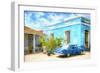 Cuba Painting - Blue Life-Philippe Hugonnard-Framed Art Print