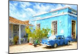 Cuba Painting - Blue Life-Philippe Hugonnard-Mounted Art Print