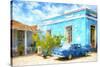 Cuba Painting - Blue Life-Philippe Hugonnard-Stretched Canvas